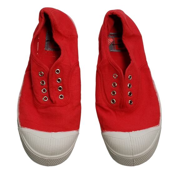J. Crew Kids Bensimon Elly Tennis Sneakers Size US 3 EU 35 Passion Red New BY892 - Picture 1 of 7
